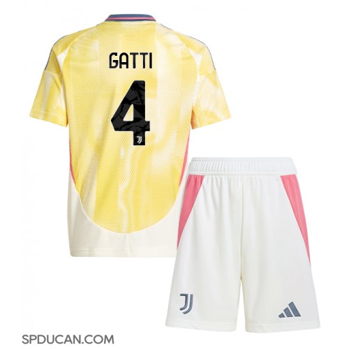 Dječji Nogometni Dres Juventus Federico Gatti #4 Gostujuci 2024-25 Kratak Rukav (+ Kratke hlače)